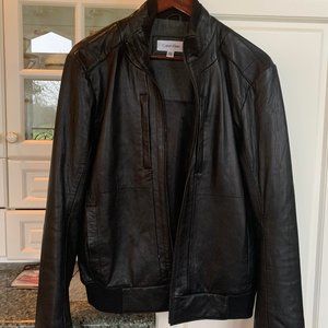 Calvin Klein Real Leather Bomber Jacket